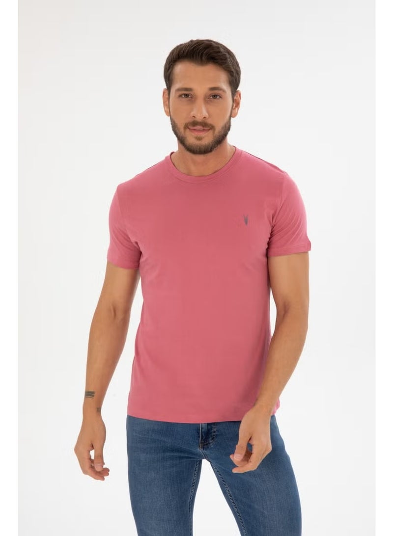 Four Man Crew Neck Standard Pattern Basic Cotton Men's T-Shirt 5 Pieces - Image 4